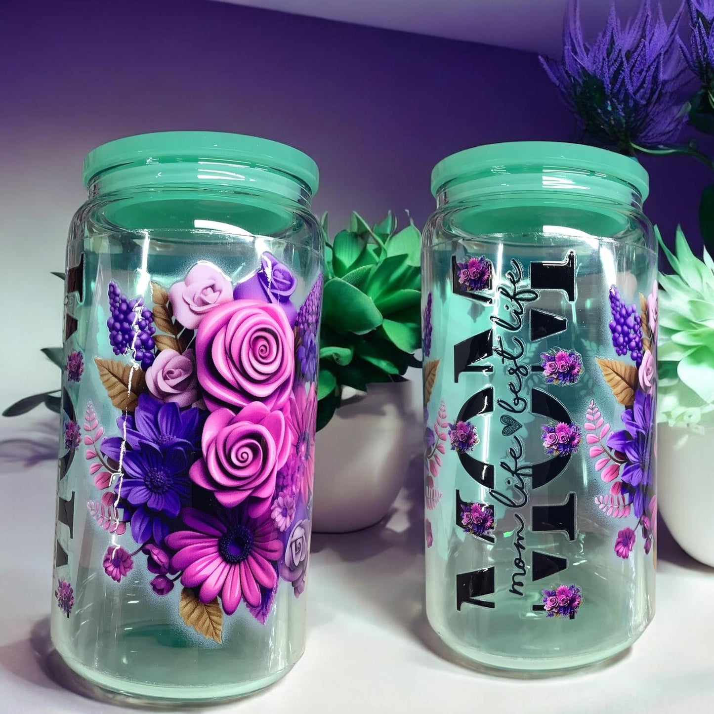 Vaso de cristal para madres